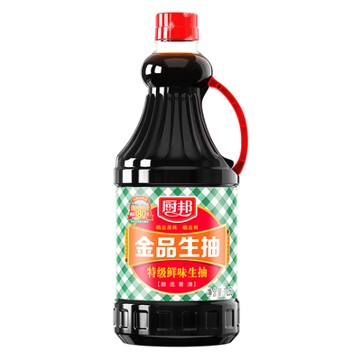 厨邦金品生抽1.48kg大瓶实惠装家用酿造酱油酱香浓郁炒菜点蘸调味