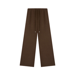 小禾【江南裤子】蚕丝羊毛色纺磨毛松紧抽绳宽松高腰阔腿显瘦裤女