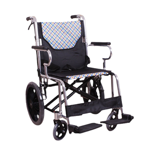 鱼跃轮椅H032C轻便折叠铝合金小型旅行专用老年多功能代步手推车