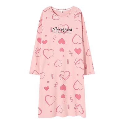 浪莎睡衣女士纯棉大码可爱中长款