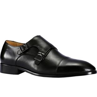 英伦孟克鞋真皮尖头搭扣僧侣皮鞋男隐形内增高6商务正装新郎男鞋