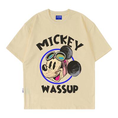 WASSUP米奇卡通短袖T恤男夏季