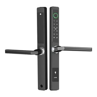 【极窄门断桥铝锁】防水铝合金平移推拉门德基窄边断桥铝指纹锁