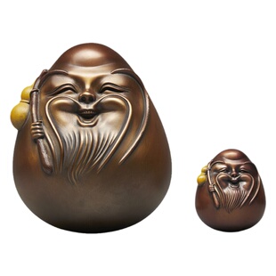 新铜时代铜不倒翁摆件纯手工解压茶宠装饰乔迁寿礼送男士生日礼物