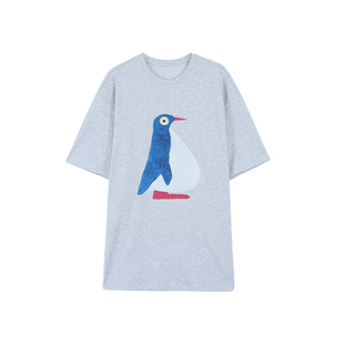 pusumede【现货6.5折】 圆领宽松短袖T恤女oversize印花针织衫