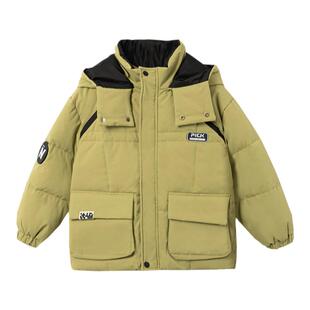 皇室童缘男童羽绒服连帽多口袋外套中大童冬季新款冬装上衣男