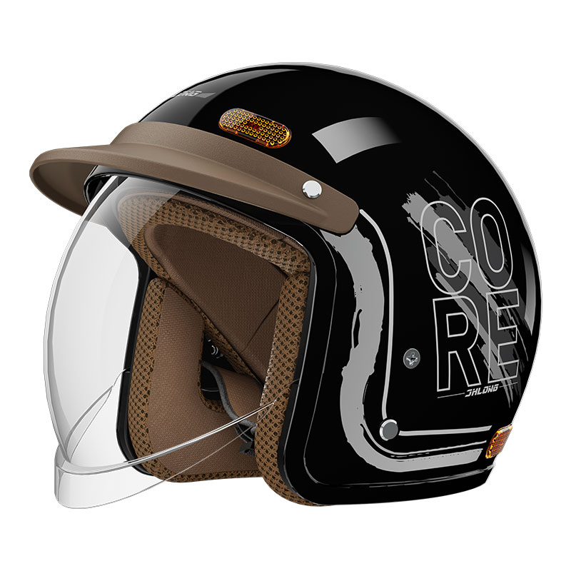 电动车头盔防蚊虫女士3c认证四季通用安全帽复古骑行四分之三内推