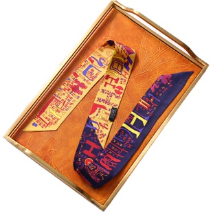 重磅细长条真丝桑蚕丝系缠绑包包手柄百搭丝巾丝带围巾领巾腰带女