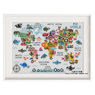 法国DMC线 我的世界地图 动漫儿童房礼物简单手工可爱环球旅行diy