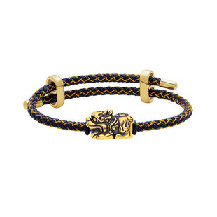 新款足金福运貔貅黄金手链男款招财进宝手环男士潮流黑金情侣送礼