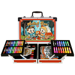 mobee儿童六一款绘画艺术礼盒小学生水彩笔可水洗蜡笔彩铅画画工具美术专用套装男孩女孩幼儿园儿童节礼物