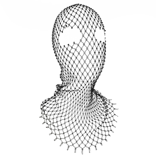 冷面女神 欧美配饰满钻面罩弹力黑色网格头罩头巾闪钻音乐节渔网