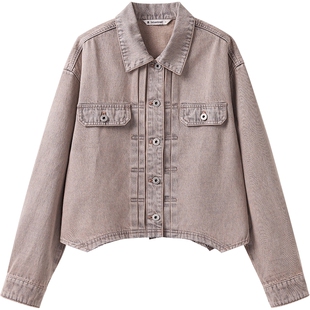 【播奥莱】播商场同款衬衫牛仔短外套女25春季精致上衣BDS1WD1546