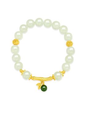 玉匠世家竹节和田玉手串S925轻奢小众精致银手链送女友生日礼物