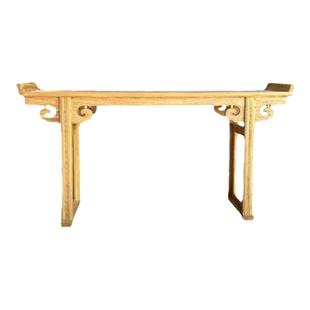 新中式实木玄关桌靠墙老榆木供桌财神供台条案白茬禅意简约端景台