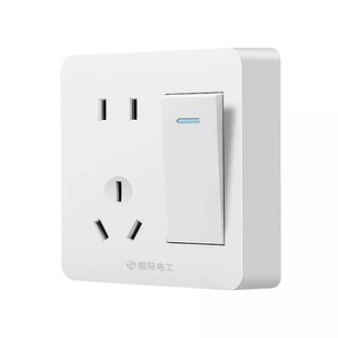 86型明装5五孔插座带开关明线明盒墙面墙壁16a多孔家用面板免打孔