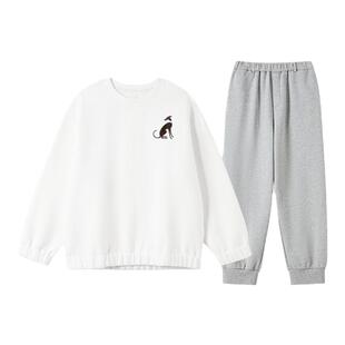 形内睡衣女套装摇粒绒白色刺绣秋冬款2024新款冬季保暖加绒家居服