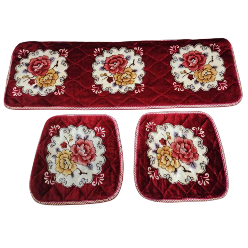 老年代步车三件套坐垫毛毯绒小汽车电车坐垫通用秋冬季屁股加厚垫