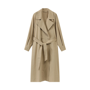 宅慧影西町村屋气质风衣女2026春新款双排扣外套含腰带ZZBA10354