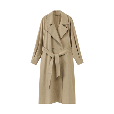 宅慧影西町村屋气质风衣女2026春新款双排扣外套含腰带ZZBA10354