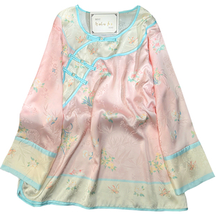 新中式睡衣女汉清冰丝家居服古代清朝中式宫廷风秋冬厚居家服套装