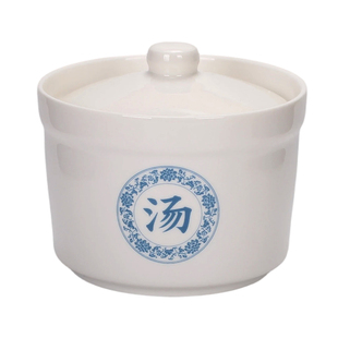 陶瓷青花炖盅蒸瓦罐有盖罐隔水燕窝汤蒸鸡蛋羹家用中式小白色有字