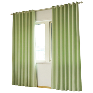 窗帘卧室全遮光布纯色客厅餐厅办公室出住房用落地窗成品特价清仓