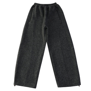 女童加绒裤子秋冬装新款儿童加厚休闲弯刀裤大童显瘦保暖仿羊绒裤