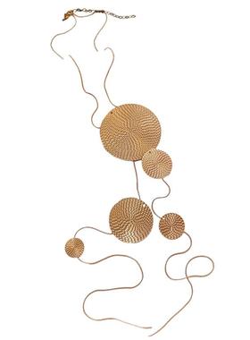 银色圆环光面流苏项链