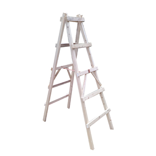 白松木双侧梯子 简易装修木头实木登高人字梯 工程水电木梯工地用