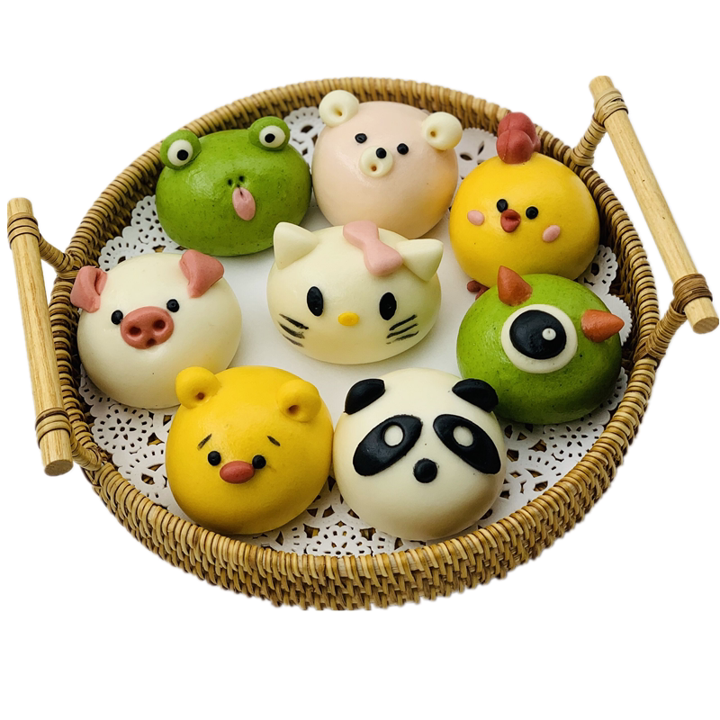 卡通馒头儿童蔬菜包子早餐食品营养组合宝宝纯手工果蔬动物8个装