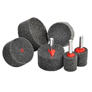 圆柱T形纤维磨头尼龙百洁布磨头抛光轮不织布纤维轮电磨头3/6MM柄