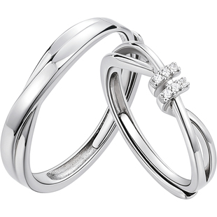 卡蒂罗爱意交织情侣对戒S925银戒指一对小众设计新年礼物送女友