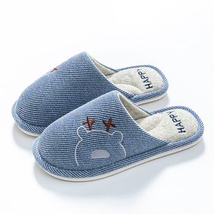 男士棉拖鞋家居室内秋冬季棉麻透气居家防滑情侣软底静音男款拖鞋