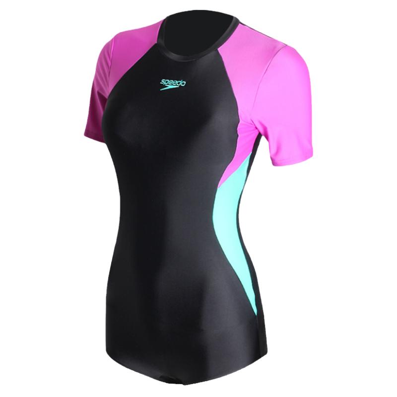 speedo24新款短袖防晒连体泳衣