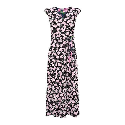 DVF弹力网纱双面印花裹身裙