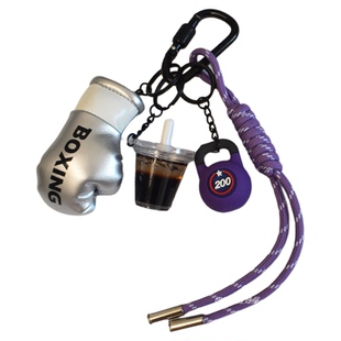 拳击手套包包挂件运动健身背包小挂饰壶铃冰咖啡登山扣钥匙扣礼物