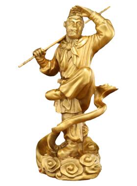 纯黄铜齐天大圣铜孙悟空孙行者铜猴子摆件客厅书房斗战胜佛美猴王