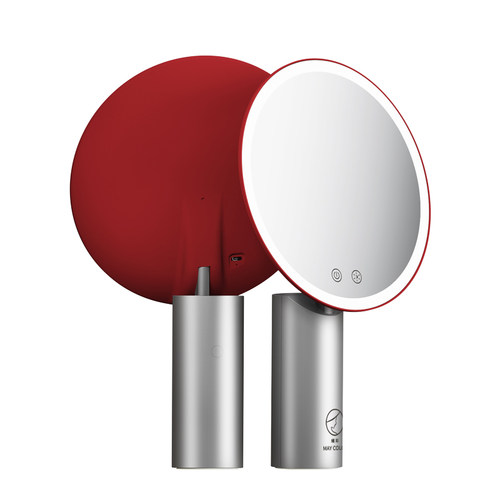 媚彩化妆镜带灯镜子智能台式led美妆镜结婚礼物高清桌面梳妆镜