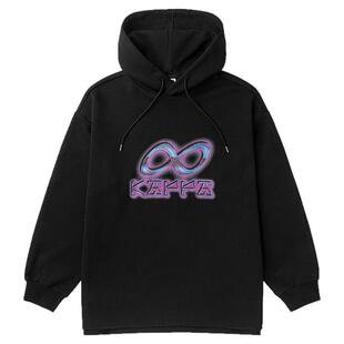Kappa卡帕背靠背套头帽衫女春秋宽松运动卫衣休闲针织印花外套