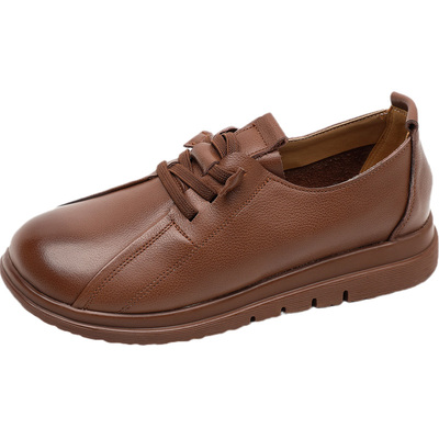 圆头大码软底新款休闲深口妈妈鞋