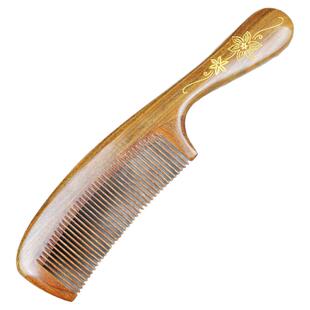 绿檀木梳子细齿超密檀香木梳男女孩家用篦子梳儿童直发梳子