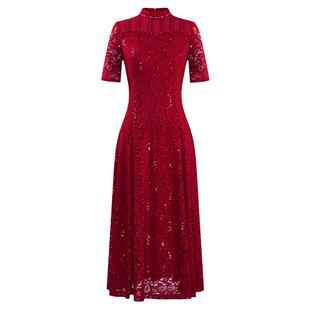 名兰世家婚宴妈妈礼服裙日常可穿喜婆婆蕾丝连衣裙夏新款喜服长裙