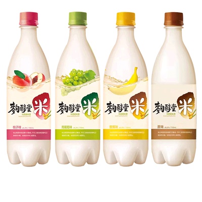 麹醇堂韩国进口玛克丽米酒原味水蜜桃葡萄香蕉瓶装低度微醺果酒