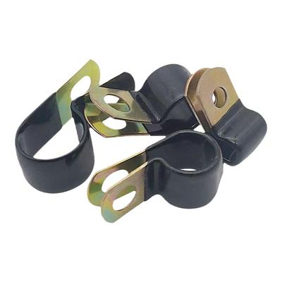 镀锌单管夹片浸塑R型抱箍油管