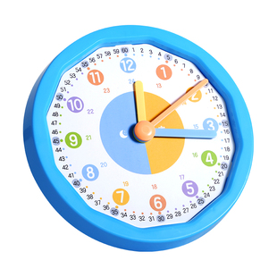 晨光时钟教具模型小学生专用一二年级学生学习认识时间12/24小时三针联动数学时钟桌面学时钟原理教学用小型