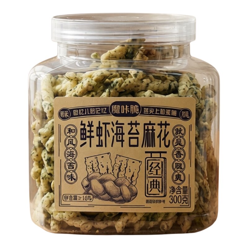 魔咔脆鲜虾蟹黄海苔味麻花300g