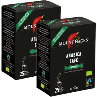 【自营】进口Mount Hagen脱因低因无蔗糖速溶冻干美式黑咖啡粉2盒