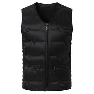 新款冬季男士羽绒马甲中老年鸭绒内穿保暖背心轻薄羽绒服马夹内胆