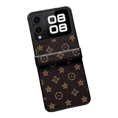 适用 华为novaflip手机壳高档潮牌老花pocket2商务男女高级感皮质pockets铰链全包p50pocket超薄防摔小众简约